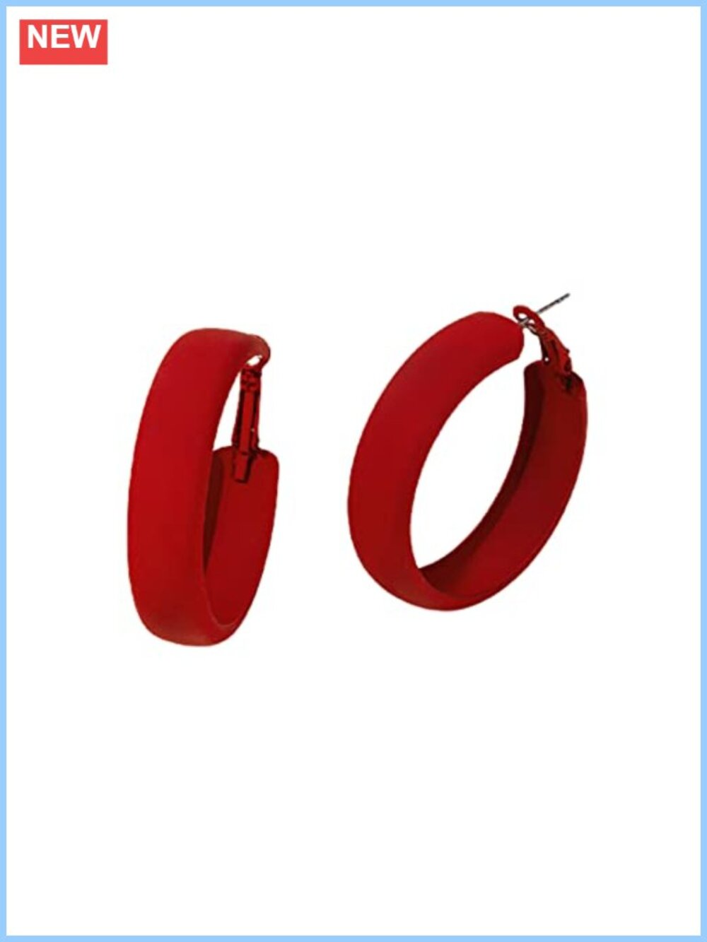 Matte Round Hoop Earrings Large Retro Lightweight Loops for Women Party